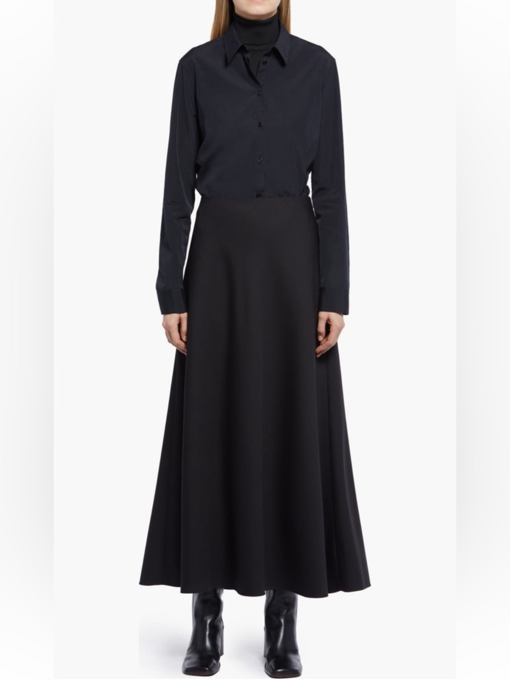 The Row Kaddu Wool Skirt Midi Length Black color NWT Women’s Size 10
